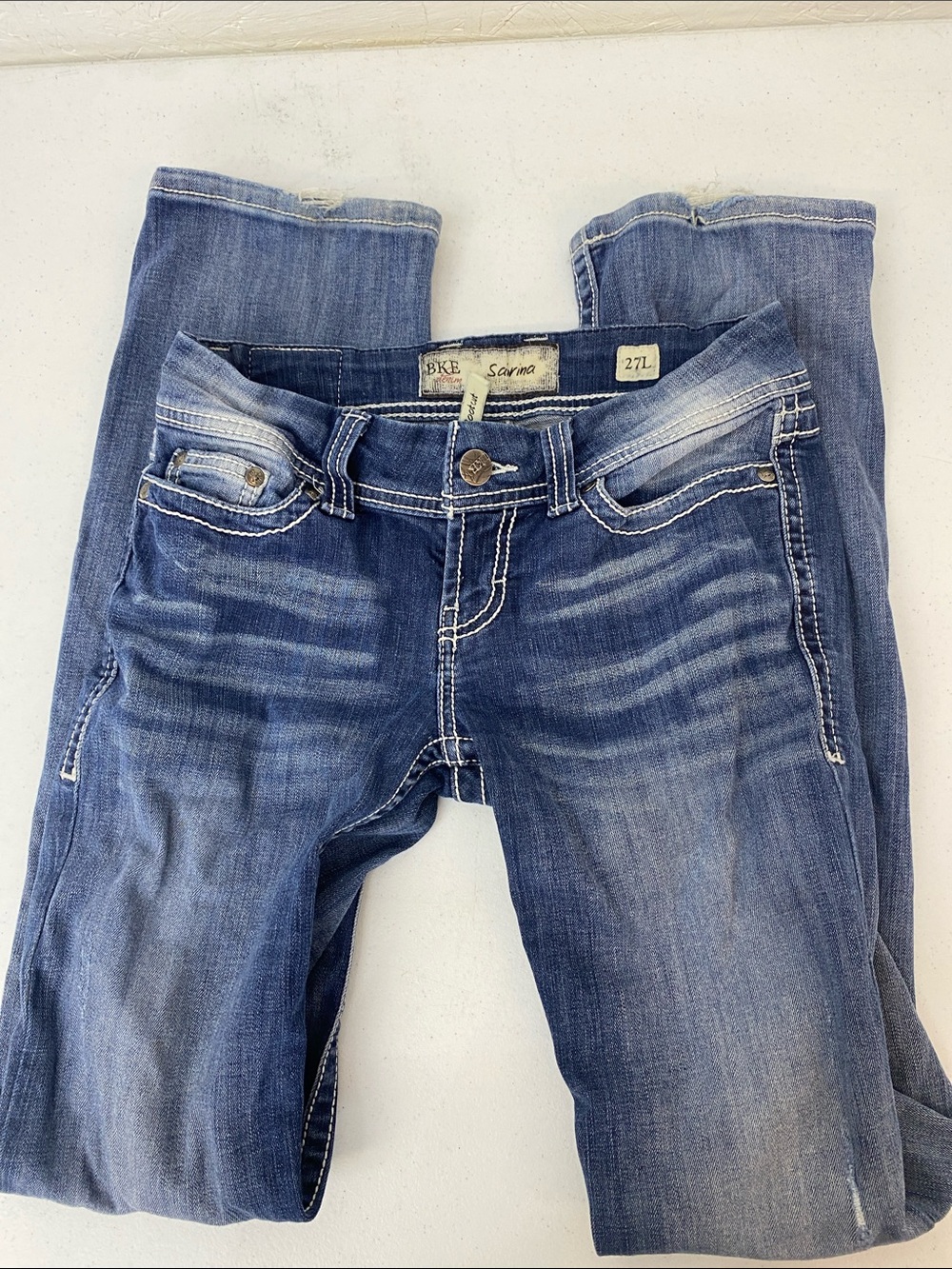 BKE Women's Blue Faded Boot Cut Jeans